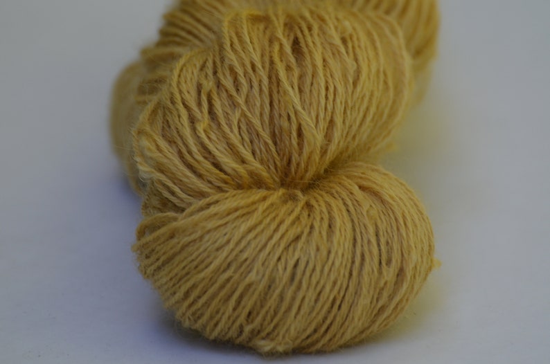 Marigold Naturally-Dyed Farm Grown, Millspun Longwool Fingering 3-Ply Yarn image 1