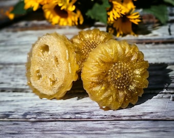 Sonnenblumen-Luffa-Seife, Sommerblumenseife