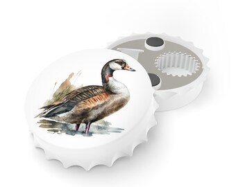 Whimsical Watercolor Duck Print Bottle Opener