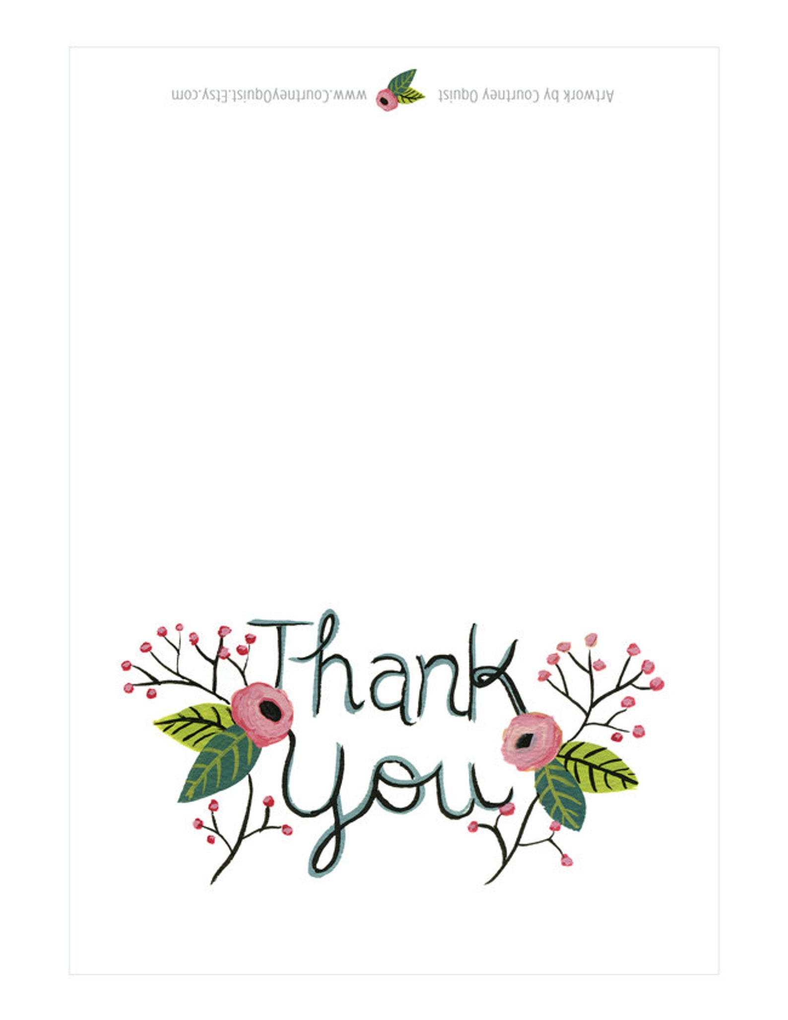 Thank You Printable Greeting Card Instant Download PDF - Etsy