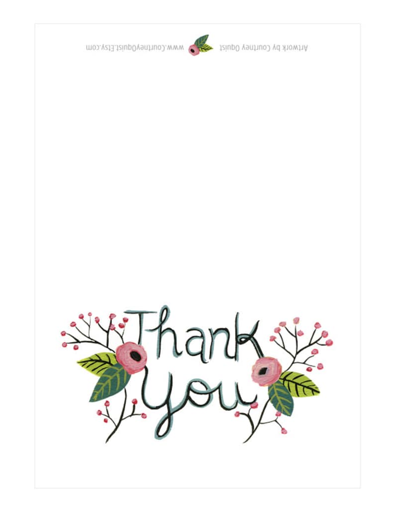 Thank You Printable Greeting Card Instant Download PDF | Etsy