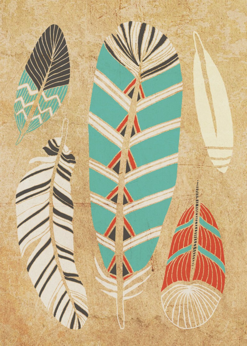 Tribal Feather Art Print image 1