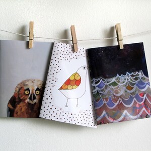 Owl Greeting Card Blank Inside with matching white envelope image 2