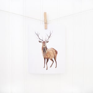 Deer Holiday Card - Greeting Card - Blank Inside with Matching Envelope