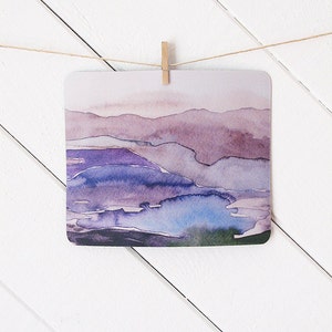 mousepad / Mouse Pad / Mat Watercolor Purple Violet Landscape image 3
