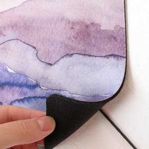 mousepad / Mouse Pad / Mat Watercolor Purple Violet Landscape image 2