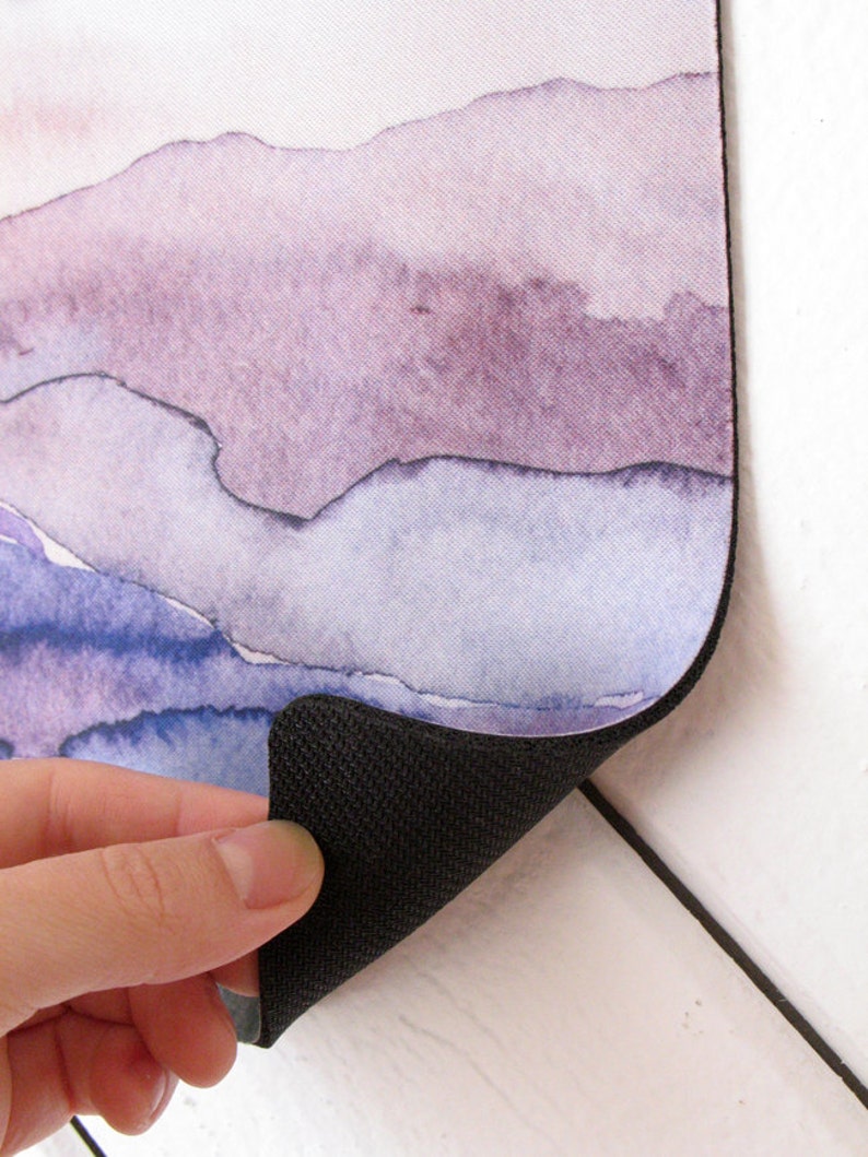 mousepad / Mouse Pad / Mat Watercolor Purple Violet Landscape image 2