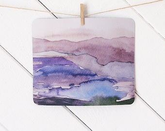 mousepad / Mouse Pad / Mat - Watercolor Purple Violet Landscape