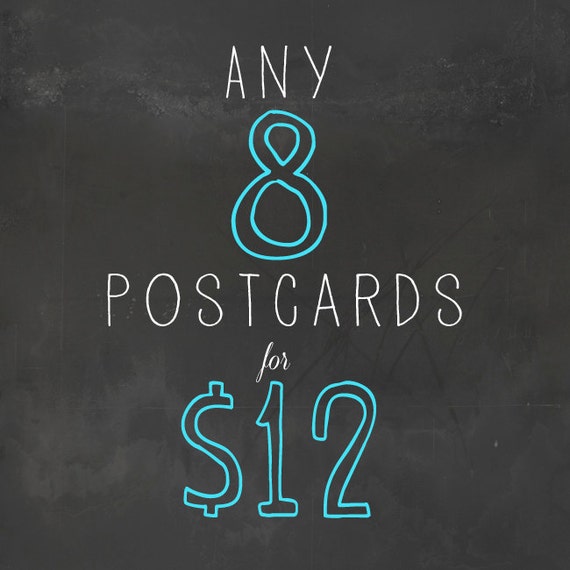 any 8 postcards mix and match buy bulk and save blank etsy
