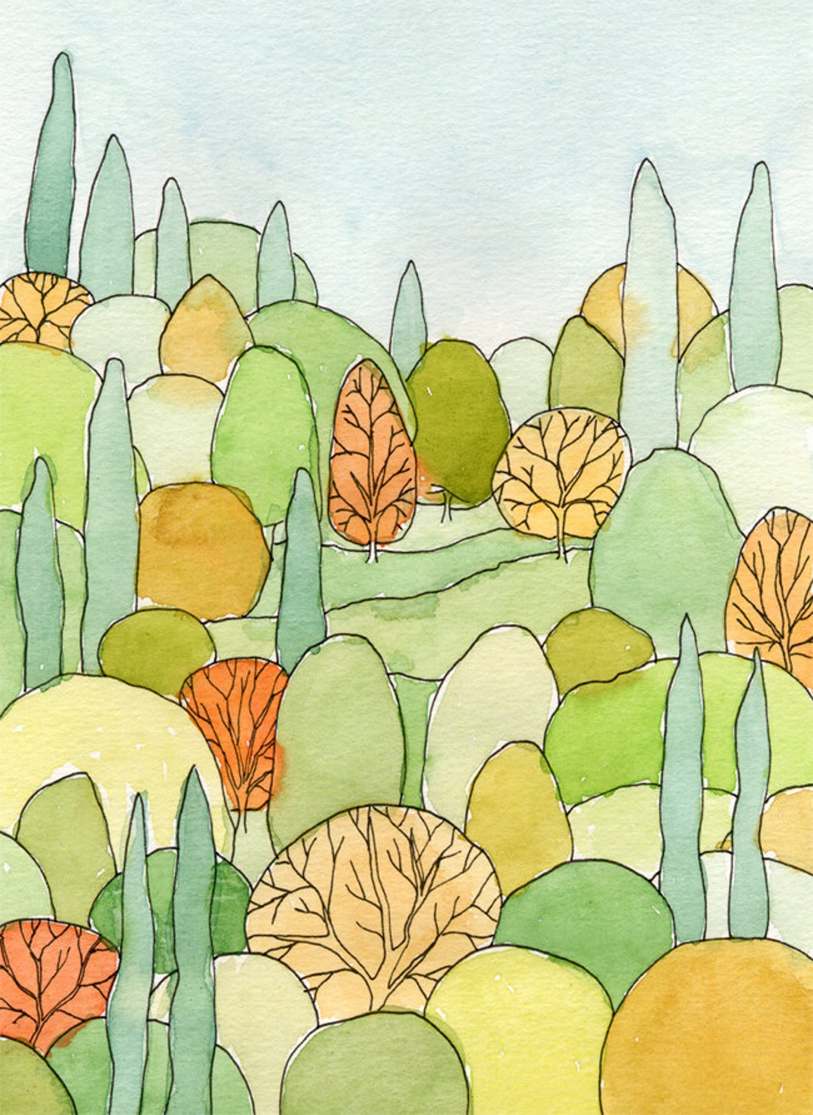 Perfect Landscape Art Print From Original Watercolor - Etsy