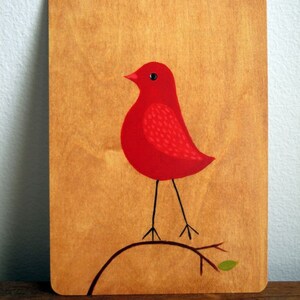 Briefbuch / Postkarte / Blankokarte - Roter Vogel Blanko Postkarte