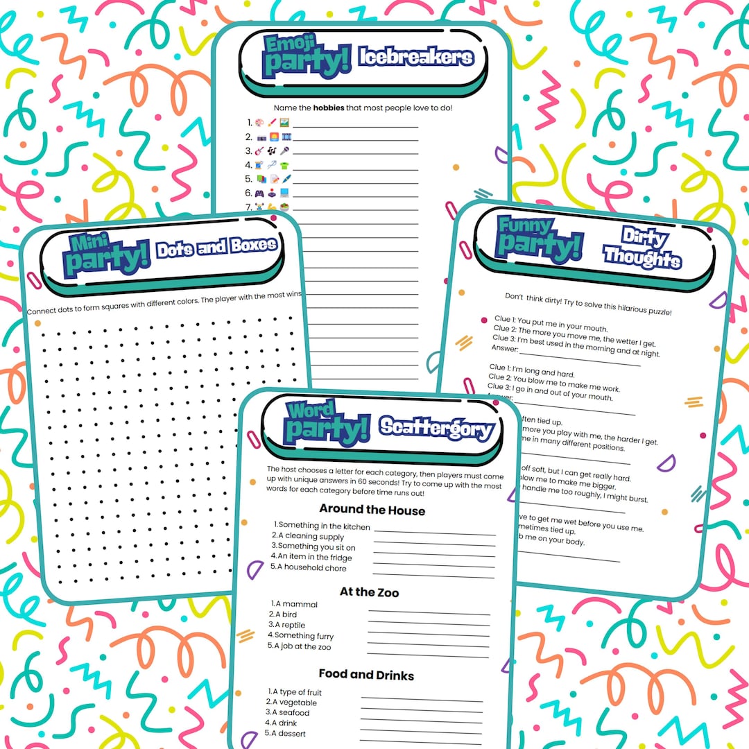 11 Printable Dinner Party Games | Dinner Games Bundle | Dinner Table ...