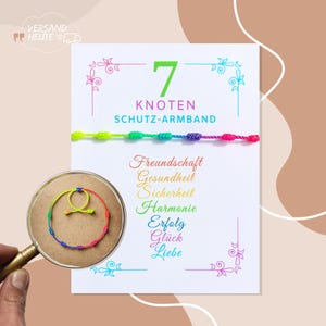 Bracelet arc-en-ciel Pride 7 nœuds - Bijoux du festival LGBTQ+ CSD - Style Ethno Boho fait à la main - Bracelet de protection arc-en-ciel pour la paix et le bonheur