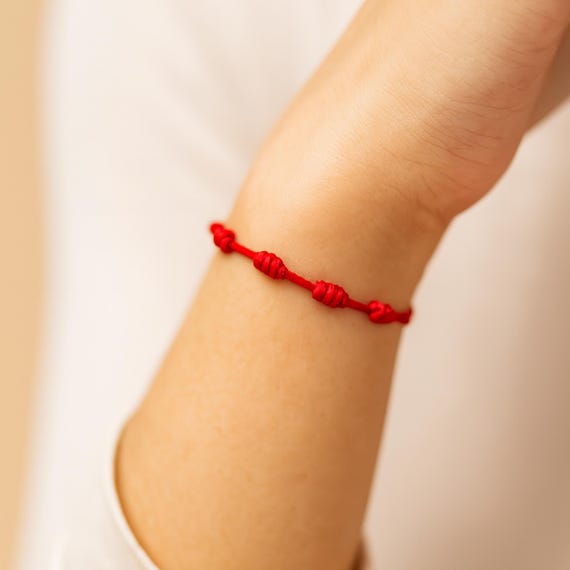 Bracelet Rouge Nœuds Protection, Chance, Amour, Succès, Santé Et