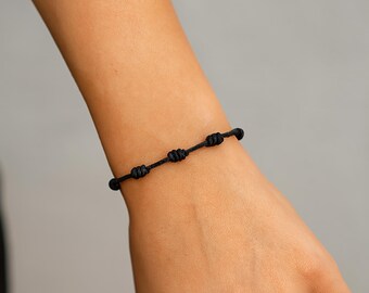 Pulsera Negro 7 Nudos - 10 Pack Adjustable Evil Eye Protection Cord Bracelets