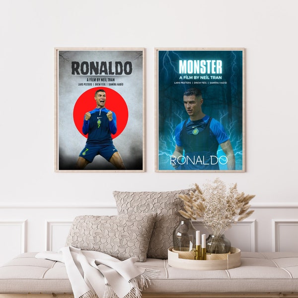 Cristiano Ronaldo Poster, Ronaldo Football Print, Sports Poster, Football Poster, Soccer Wall Art Gift, Sports Bedroom decor gift