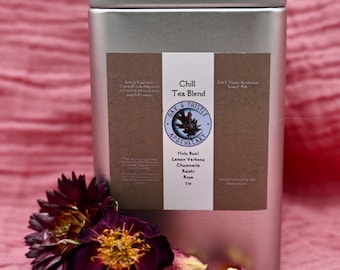 Chill Tea Blend, Cooling Herbal Relaxation Tea, Nervous System Support, Holy Basil Reishi Tea
