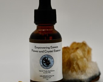 Essenza di fiori e cristalli Empowering Esteem, potenziatore di fiducia in se stessi, essenza di citrino e narciso, nebbia energetica curativa
