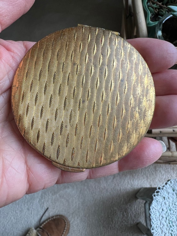 Vintage 1960's Brass Kigu Compact w/Powder Compart