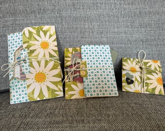 Three mini folios, junk journal, notebook, gift, happy mail, envelope, scrapbook