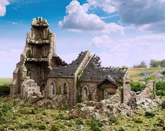 Zrujnowany kościół normański: Teren gry planszowej, Historyczna sceneria gier wojennych, Normandia z czasów II wojny światowej, Średniowiecze