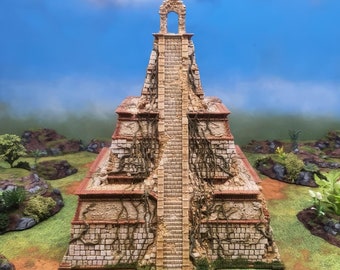 Zerstörte Pyramide Tabletop Scatter Terrain Sci-Fi Futuristisch Fantasy Azteken-Tribal-Tempel RPG Druckbare Landschaft Landschaftsspiel TTRPG New Eden