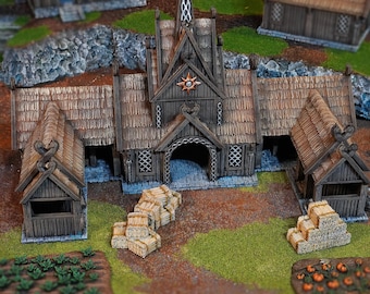Horse Lord Stables: Anglo Saxon Terrain, Wargaming Scenery, Medieval Barn, Viking Village Animal Pen