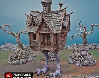 Baba Yagas Cottage: Monsterhaus Miniatur, Hühnerbein-Haus, Gothic Horror, Fantasy-Rollenspiel-Gelände