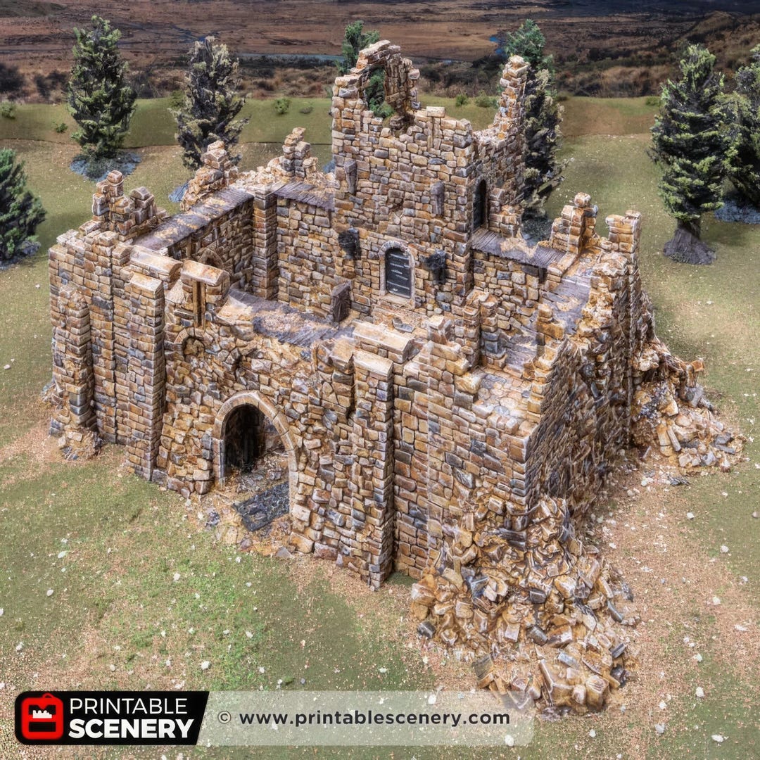 Ruined Stone Keep: Medieval Tabletop Wargaming Siege, Dukes Fort ...