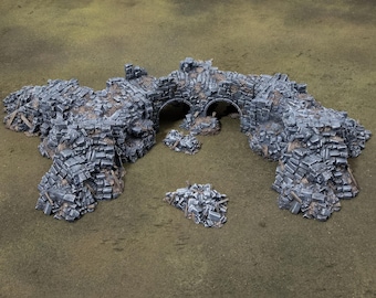 Ancient Ruins: Scatter Tabletop Terrain, RPG Wargaming Scenery, Fantasy Skirmish Bridge Platforms, Darkness & Desolation