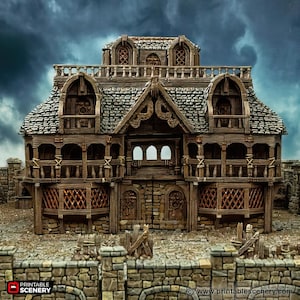 Tavern Building Scatter City Inn Tabletop Roleplaying Game Pirate Scatter Printable Scenery Fantasy RPG Wargaming Ramshackle & Ruin