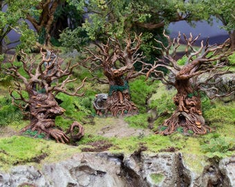Living Trees: Set of 6, Tabletop Terrain Scenery, Wargaming & Roleplay, Sentient Woodland Guardians