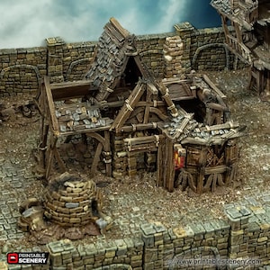 Ruined Blacksmith Building Tabletop Scatter Ruins Roleplaying Game Pirate City Printable Scenery Fantasy RPG Wargaming Ramshackle & Ruin