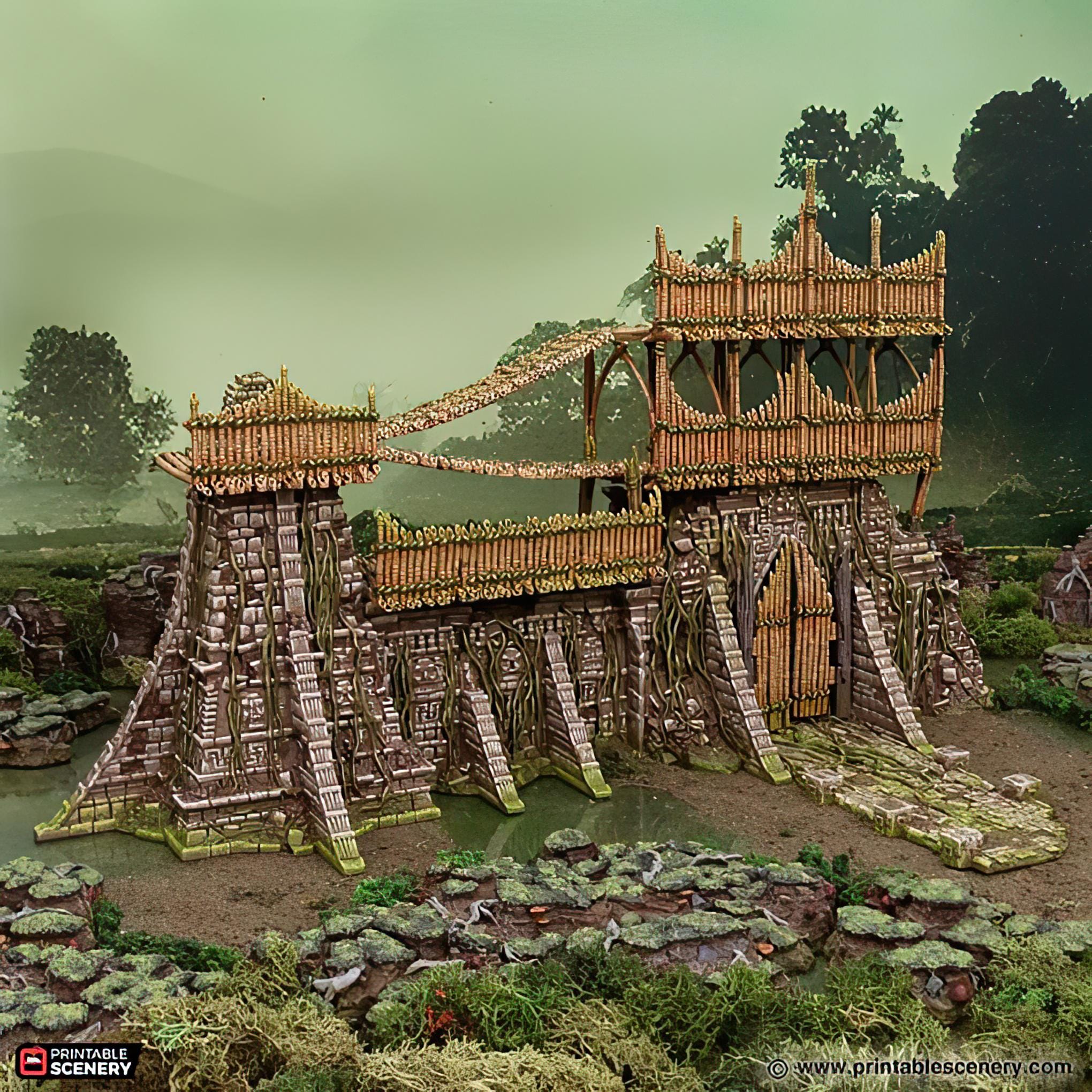 Rpg Fort Bamboo Fort Walls: Tribal Barricade, Tabletop RPG Terrain, Swamp or ...
