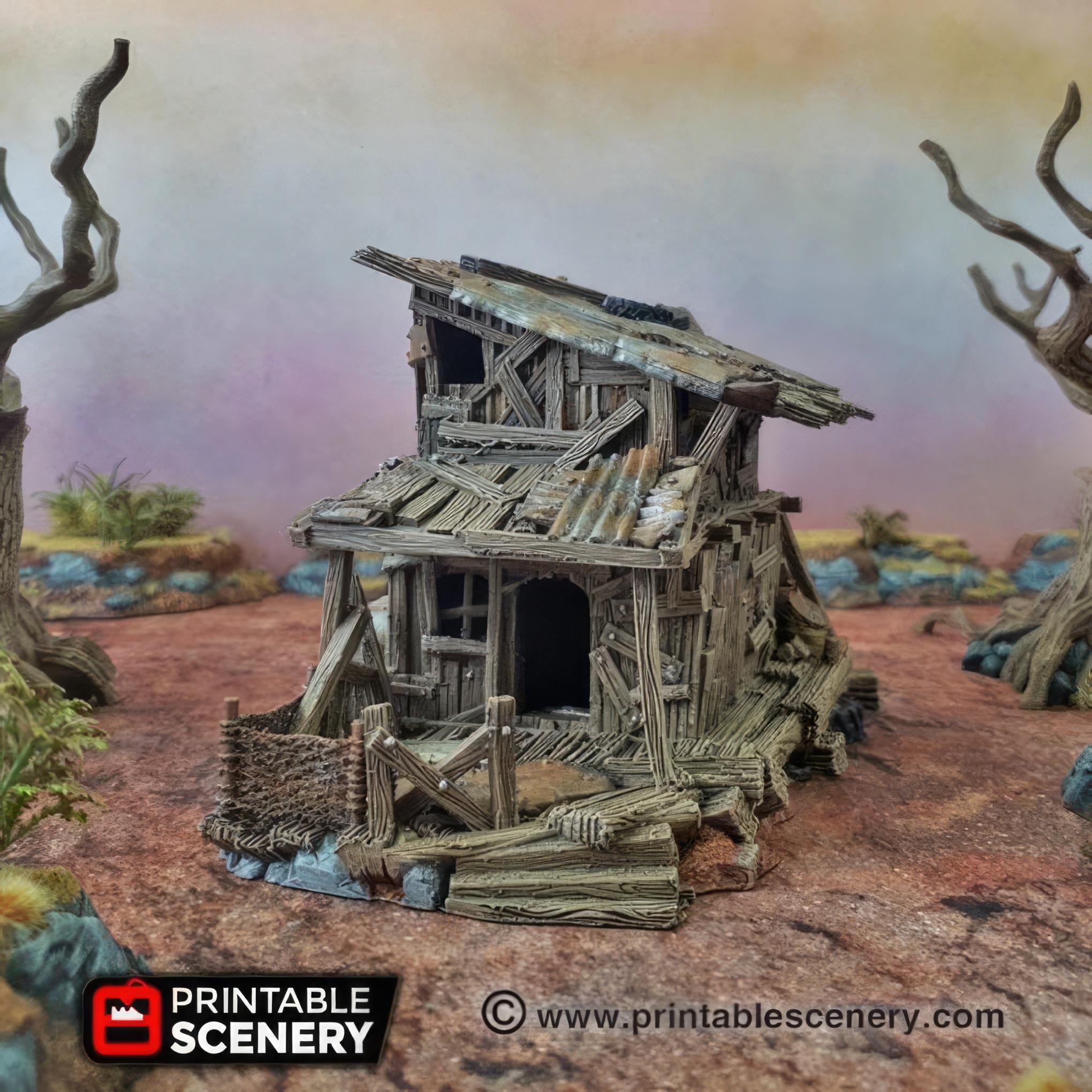 Wasteland Scavenger Shack: Post-apocalypse Hut, Tabletop Terrain, Sci ...