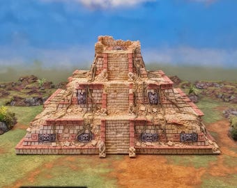 Pyramide Ruinen Tabletop Scatter Terrain Alien Sci-Fi Futuristisch Fantasy Azteken-Tribal-Tempel Printable Landschaftsspiel TTRPG New Eden-Platform