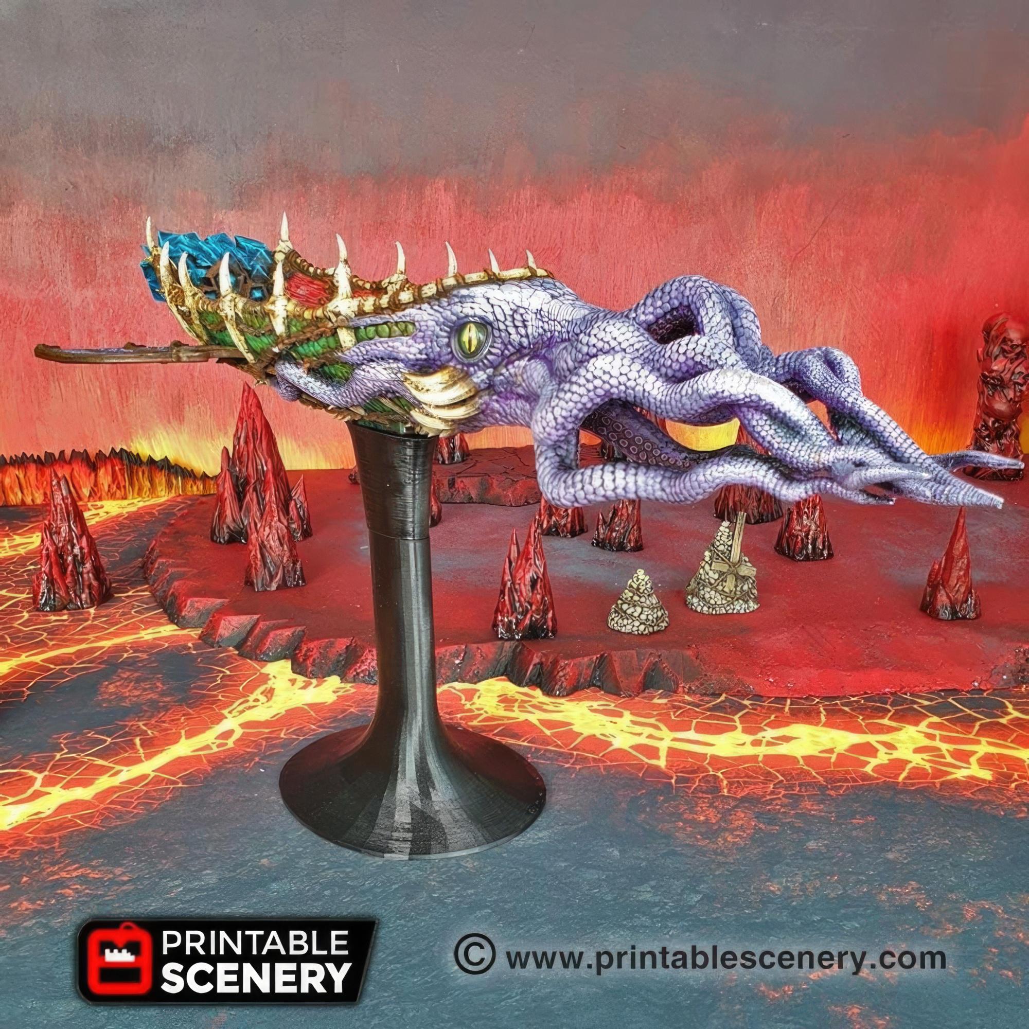 Eldritch Rocketship Void Squid Ship: Scourge Flyer, Dark Eldritch Fantasy, Tabletop ...