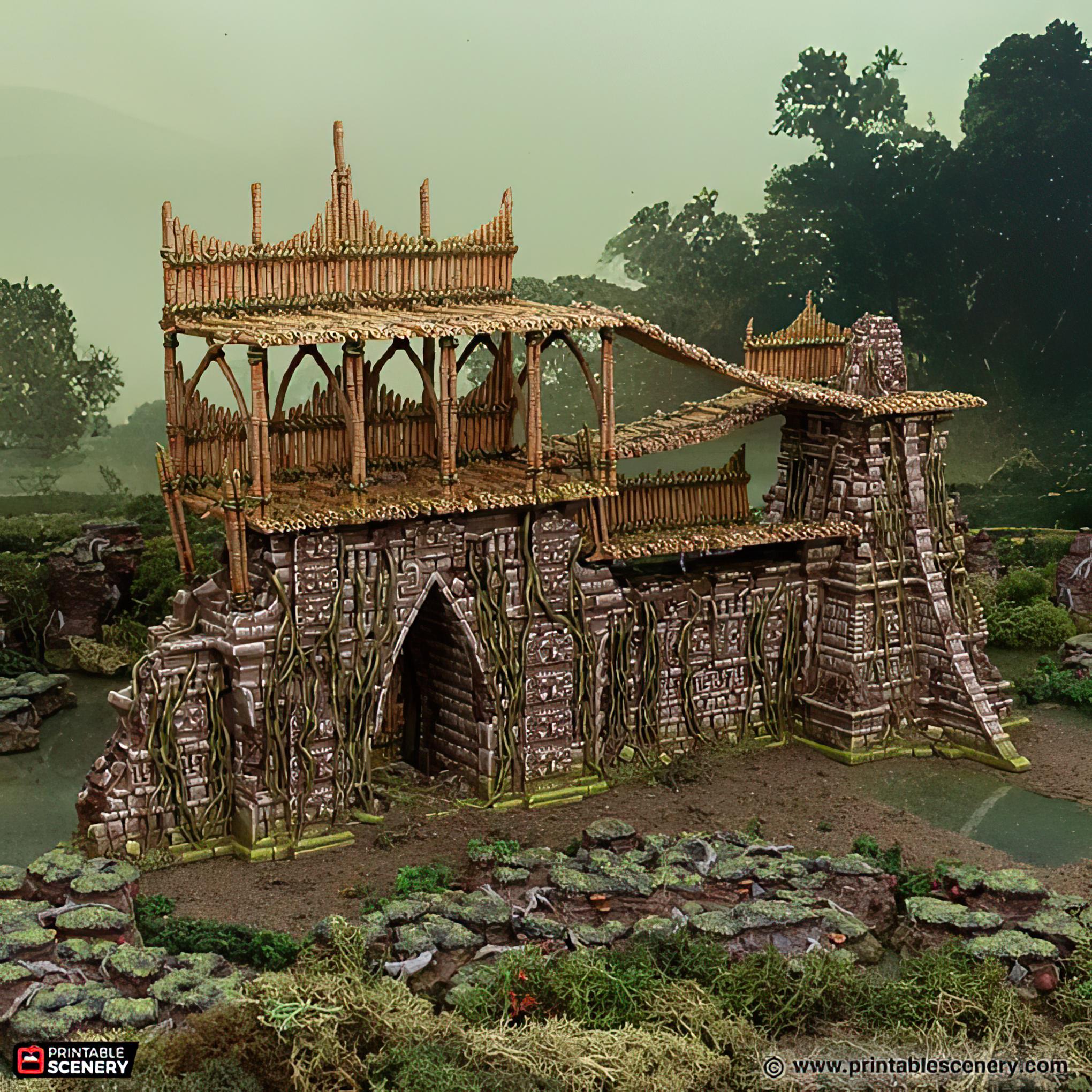 Rpg Fort Bamboo Fort Walls: Tribal Barricade, Tabletop RPG Terrain, Swamp or ...