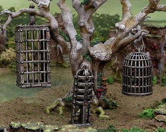 Hanging Cages: Tabletop RPG Prison Cell Scenery - 28/32mm