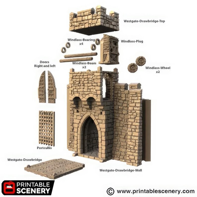 Castle Project Drawbridge Castle Drawbridge: Tabletop Wargaming Terrain, Throne & Ash Addon for ...