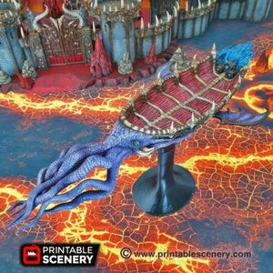 Void Squid Ship: Scourge Flyer, Dark Eldritch Fantasy, Bordspelsbåt för krigsspel, Flygande kosmisk skräck