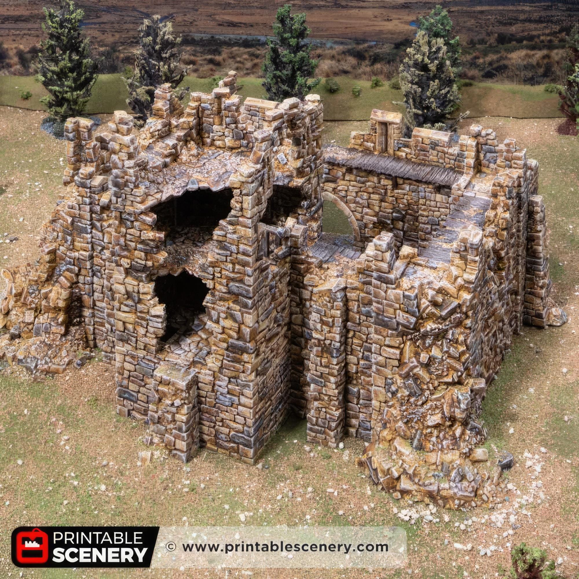 Ruined Stone Keep: Medieval Tabletop Wargaming Siege, Dukes Fort ...
