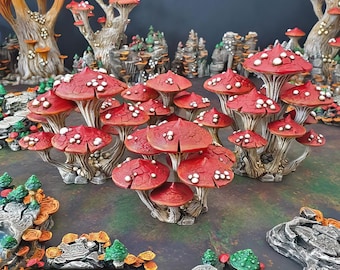Fly Agaric Mushroom Terrain: Fantasy RPG Scenery, Miniature Fungus for Wargaming & Roleplaying Games