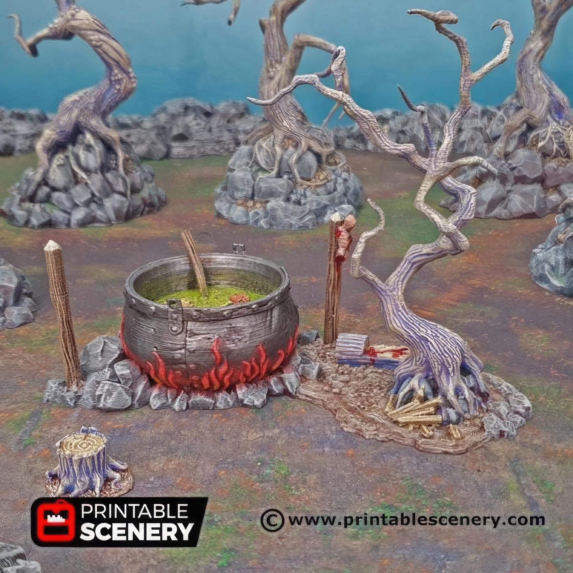 Hag Cauldron Miniature: Creepy Forest Encounter, Occult Ritual, Bog ...