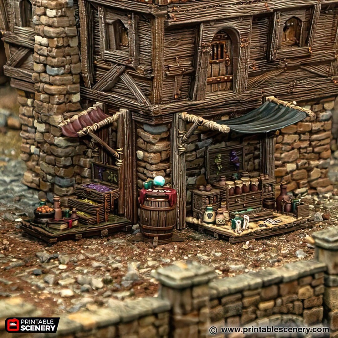Magic Shop Stalls: Tabletop RPG Market Town Furniture Scenery - Etsy