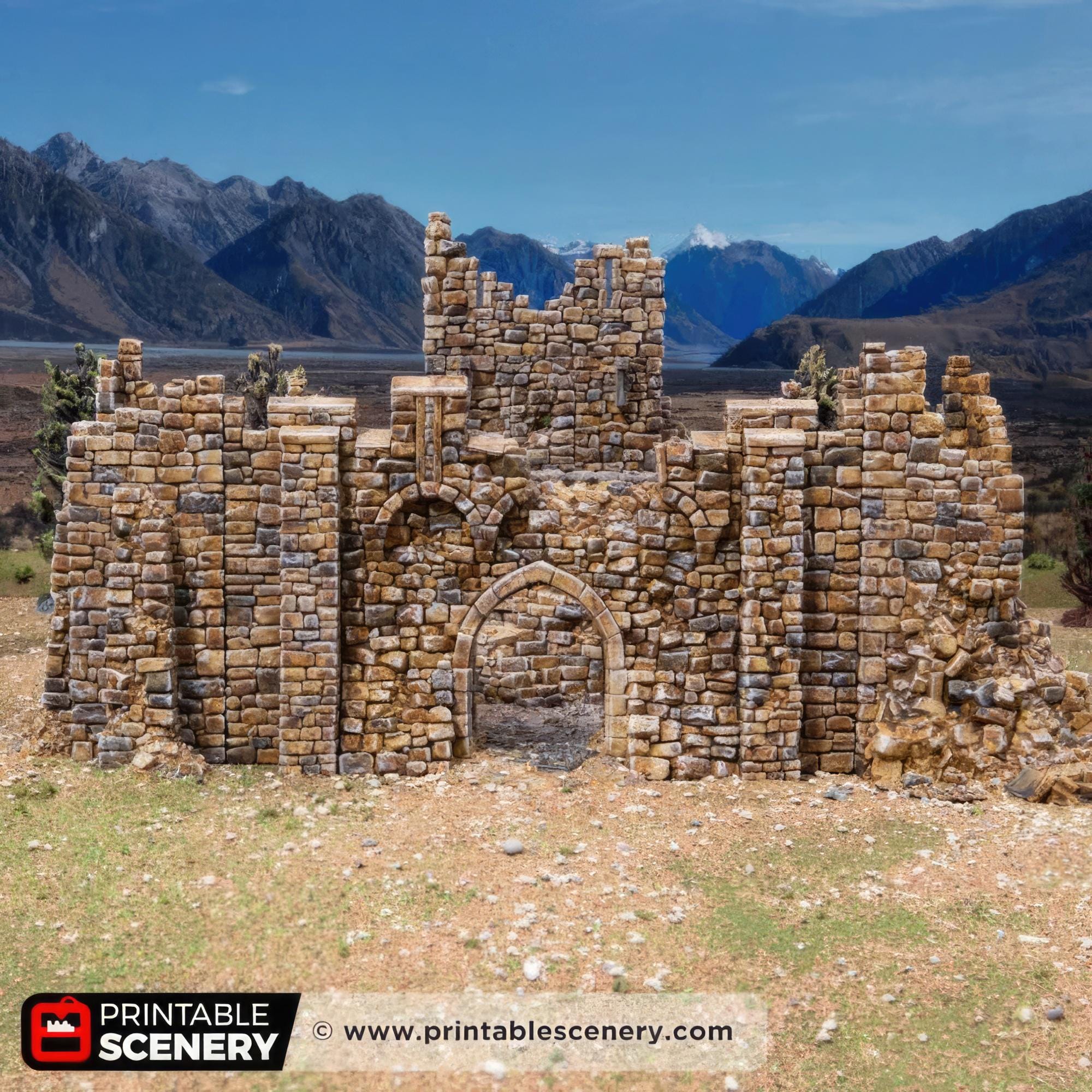 Ruined Stone Keep: Medieval Tabletop Wargaming Siege, Dukes Fort ...