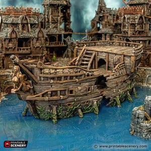 Shipwreck Siren Tabletop Terrain: RPG Wargaming Scenery - Printable Scenery