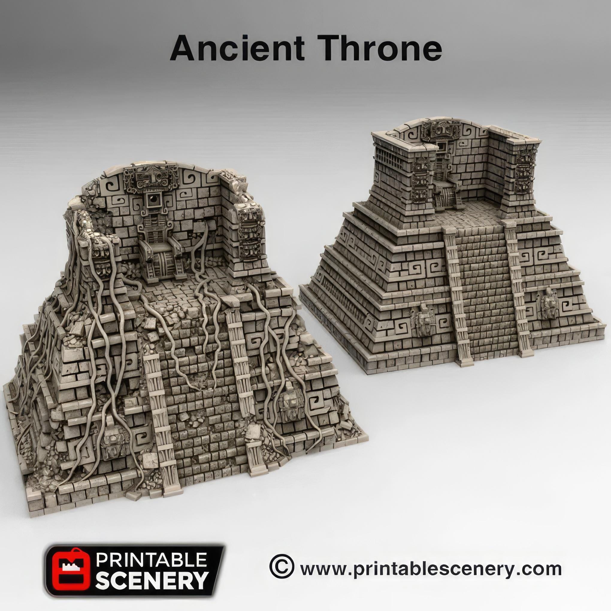 Aztec Throne Tabletop Terrain: Sci-fi Fantasy Model Scenery for ...