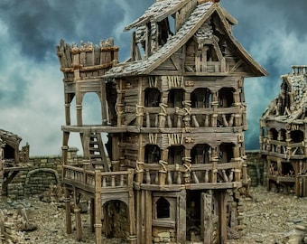Ruined City Tenement: 4-Story Tabletop RPG Terrain