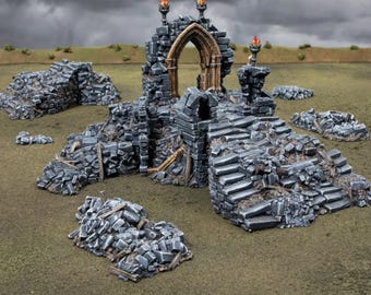 Ancient Altar Ruins: Scatter Tabletop Terrain, RPG Wargaming Scenery, Fantasy Skirmish Platforms, Darkness & Desolation